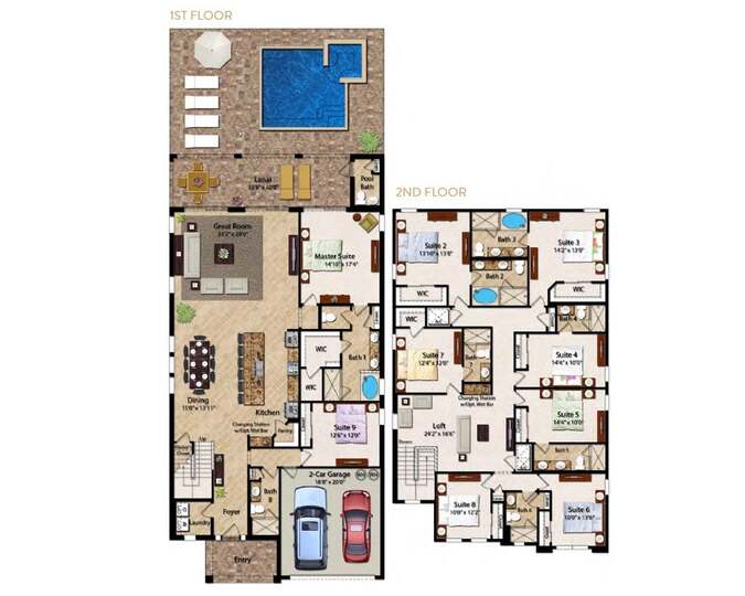 Perfect 9 Bedroom Villa on Encore Resort at Reunion, Orlando Villa 4407