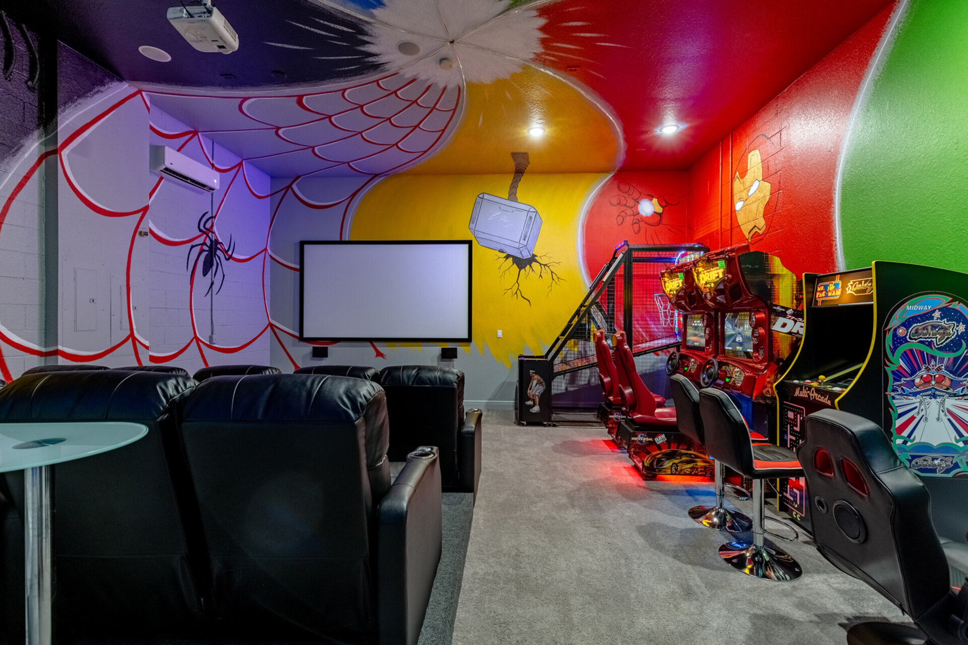 There's lots of fun and entertainment in the movie/arcade room
