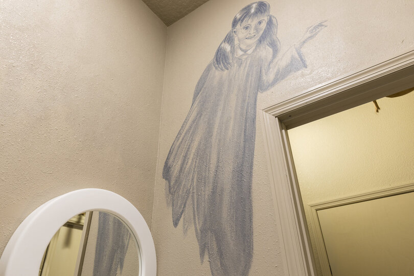 Custom artwork on the walls