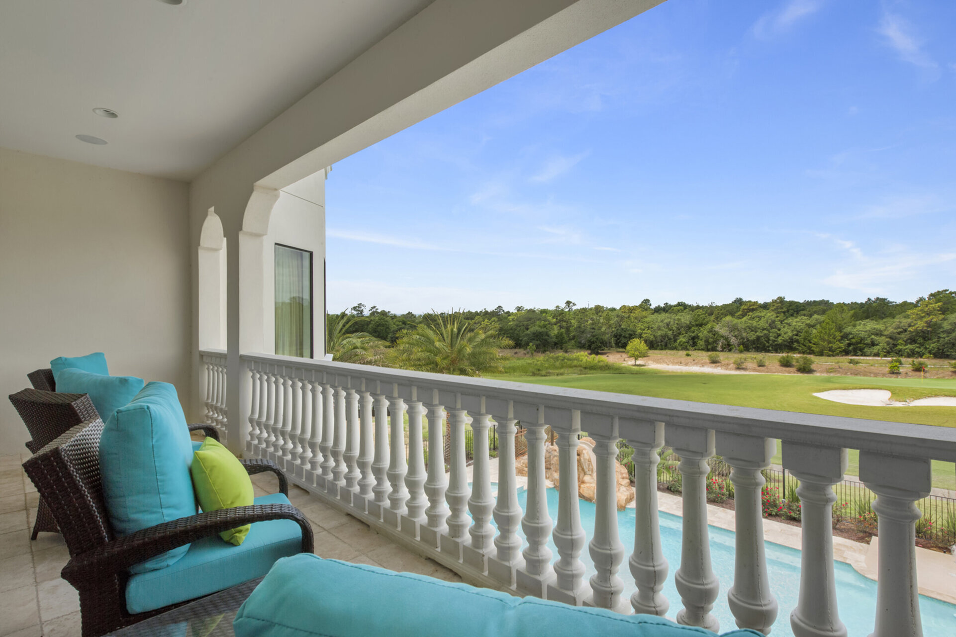 The second floor balcony located by the games room will offer spactacular views over the Reunion Resort