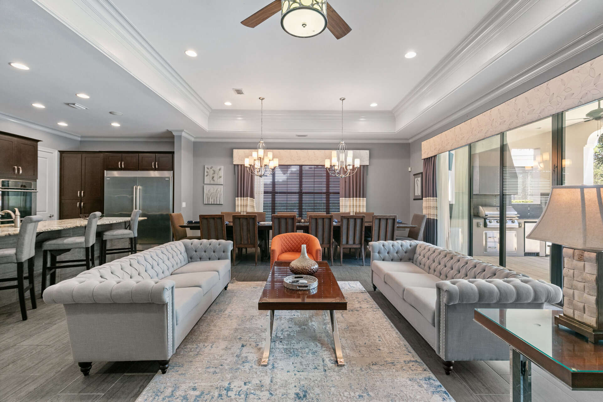 Relax with your loved ones in the comfortable plush sofas