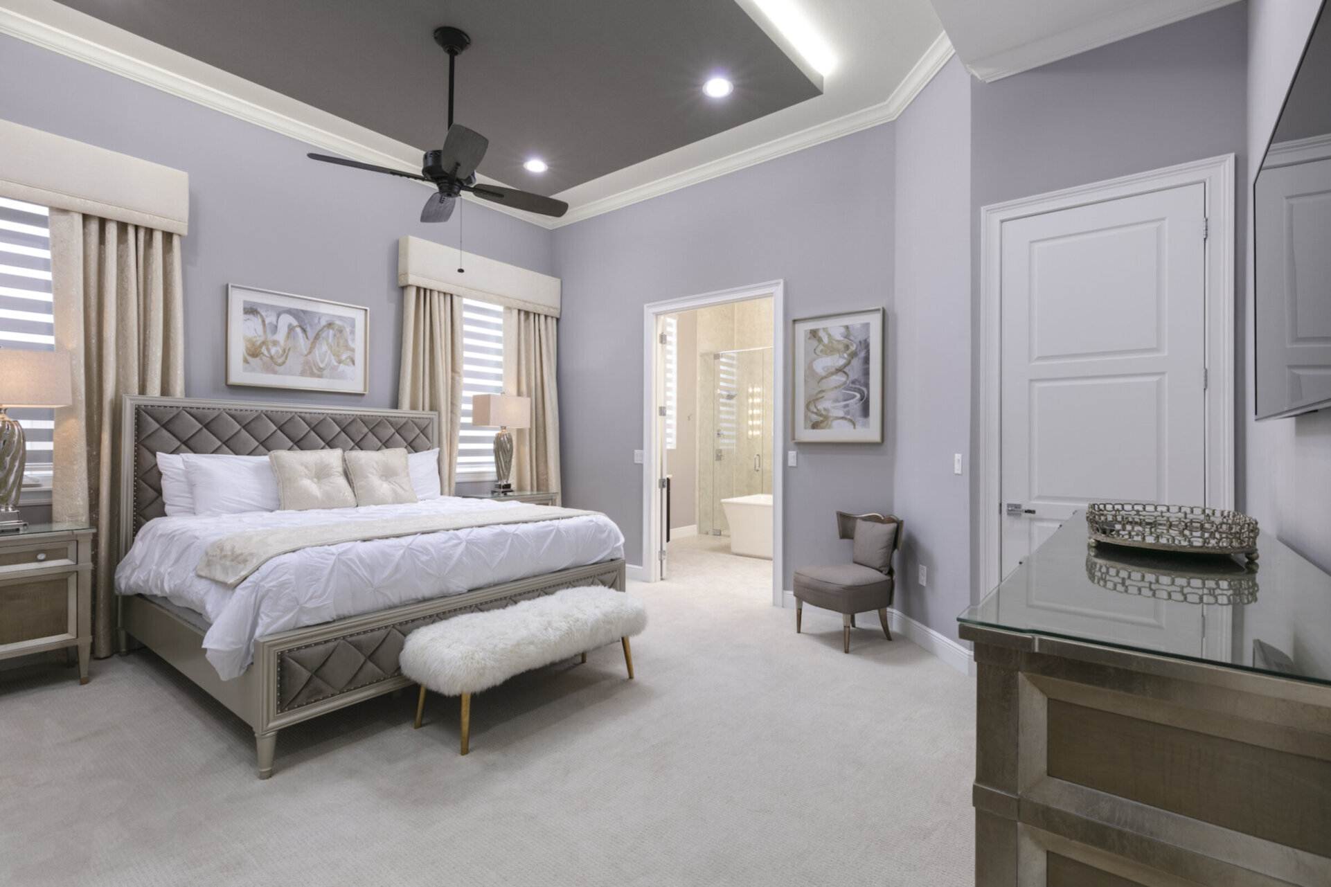 This luxurious master suite will have you excited to go to bed