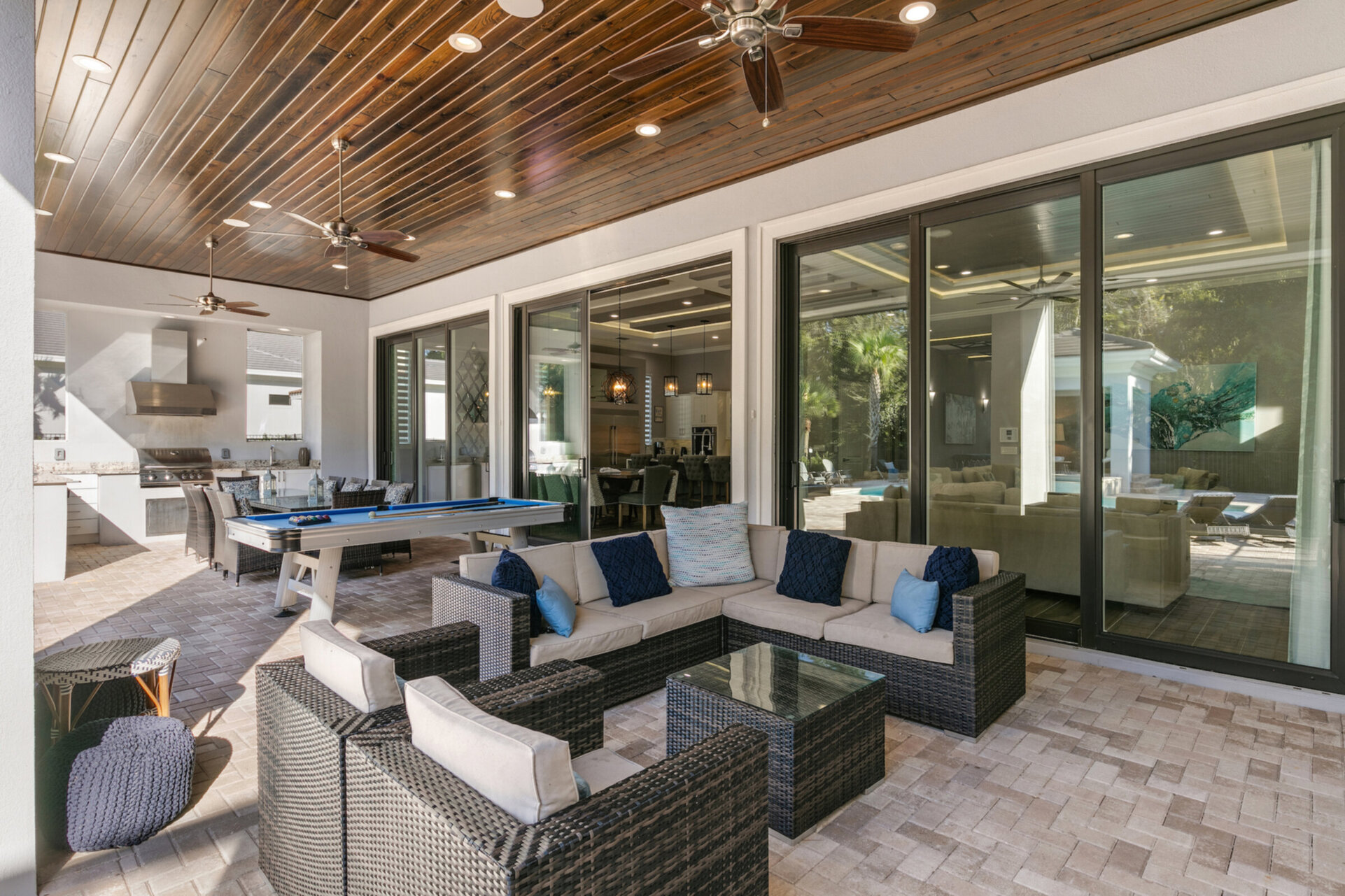 Slide open the doors from the living area to your private oasis