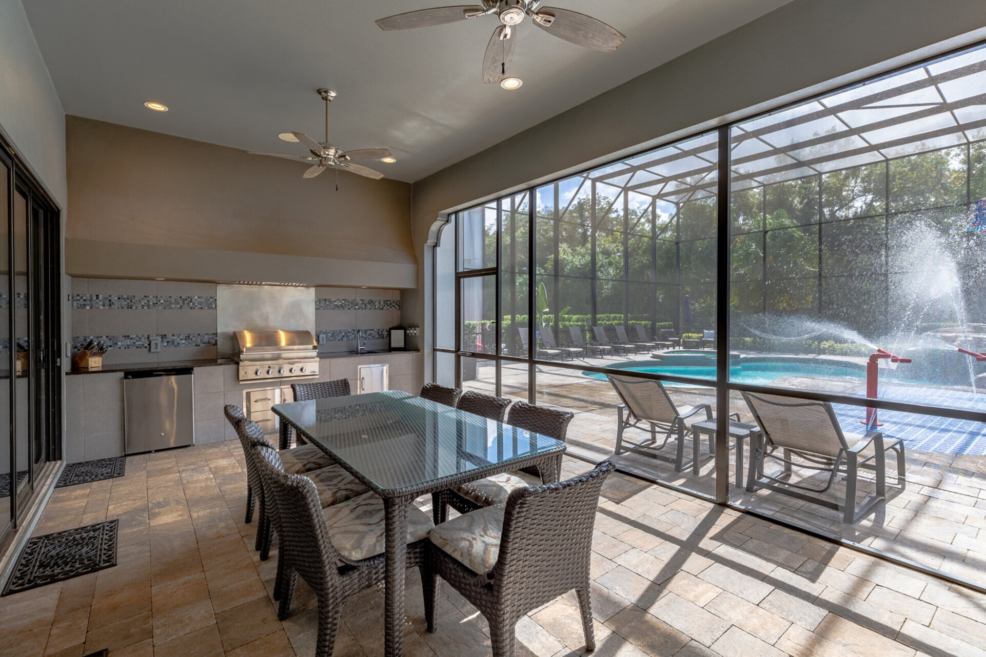 Prepare the meal at the modern summer kitchen