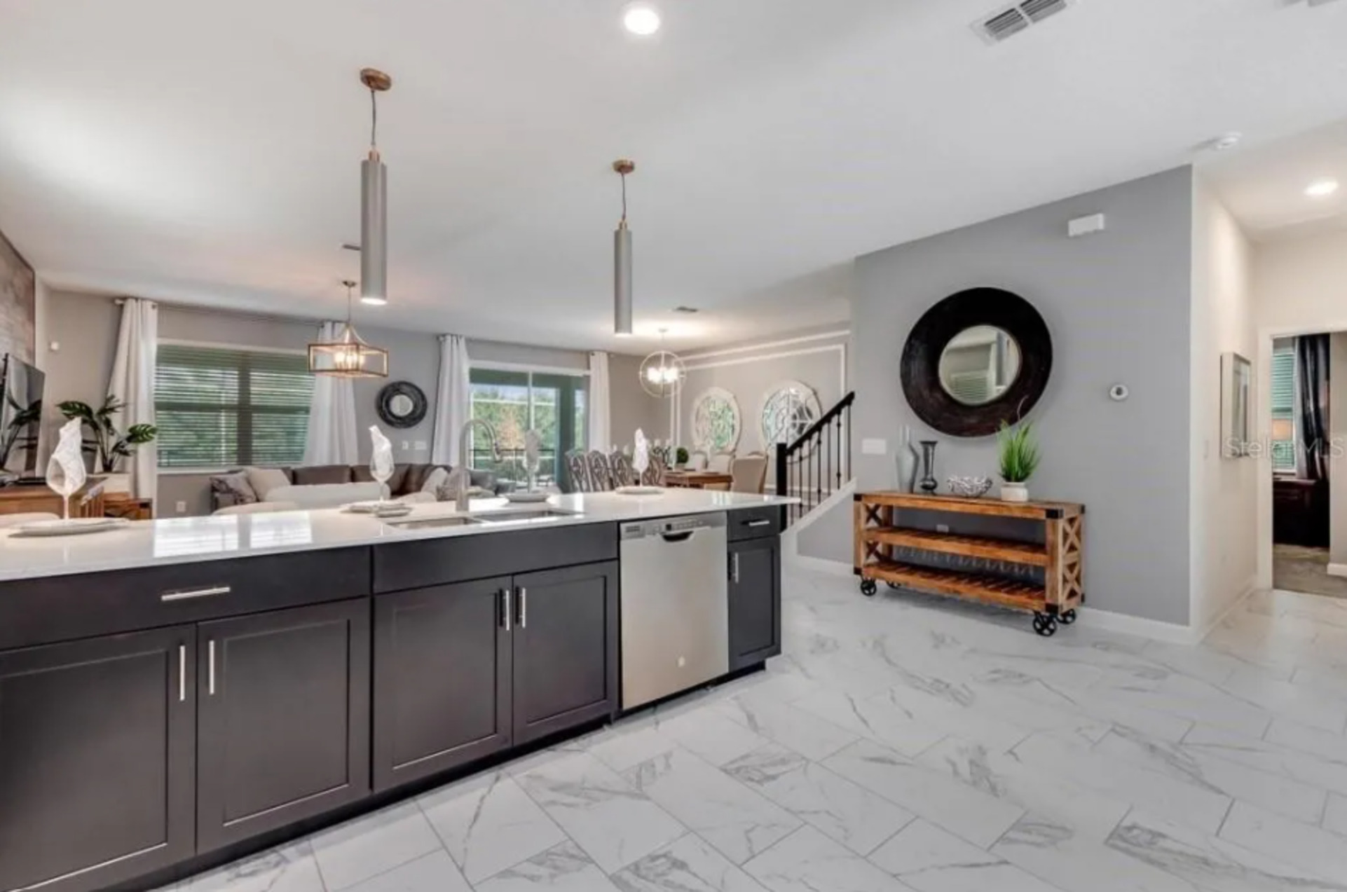Enjoy casual meals at the breakfast bar or entertain guests in the adjoining dining space