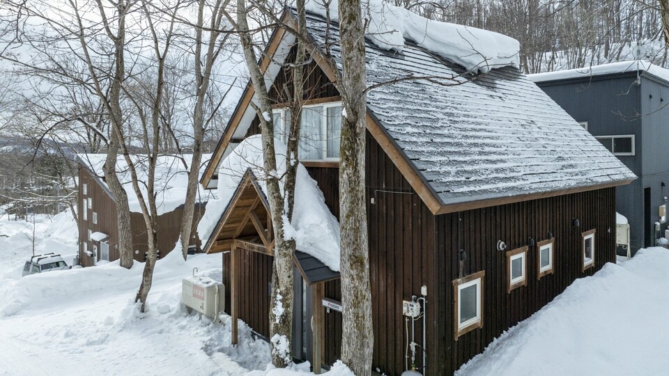Snow-capped winter holiday chalet