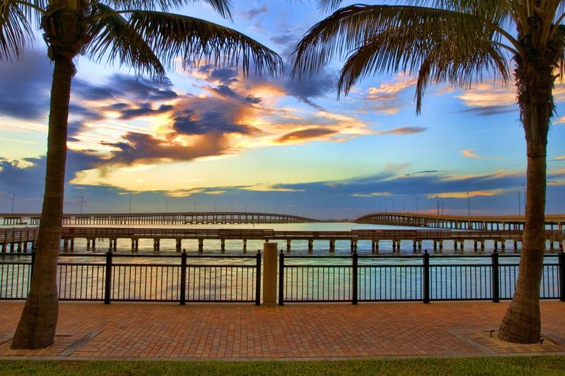 Sunset over Gilchrist Park in Punta Gorda